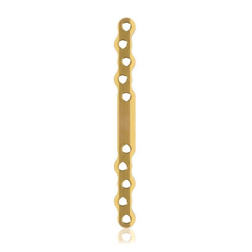 [187755] Eickloxx S-type botplaat 10- gats 120 x 10 x 4,5mm. titaniumium, goud