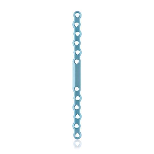 [187746] Eickloxx S-type botplaat 12- gats  138 x 8 x 3.2mm, titanium, lichtblauw