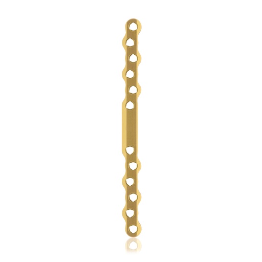 [187756] EickLoxx S-Typ botplaat 14-gats, 140 x 11 x 4,5mm. Titanium, goud