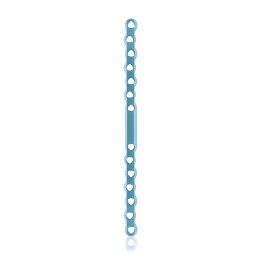 [187747] Eickloxx S-type botplaat 14- gats 158 x 8 x 3.2mm, titaniumium, lichtblauw