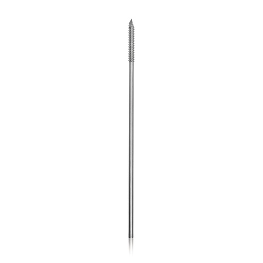 [180496] Steinmann-pen, d = 2,4 mm, met opgezet schroefdraad aan einde pen schroef: d = 3,2 mm, lengte 10,2 cm